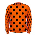 Polka Dots - Black on Safety Orange Men s Sweatshirt