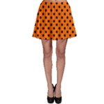 Polka Dots - Black on Safety Orange Skater Skirt