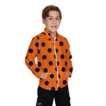 Polka Dots - Black on Safety Orange Wind Breaker (Kids)
