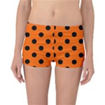 Polka Dots - Black on Safety Orange Reversible Boyleg Bikini Bottoms
