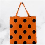 Polka Dots - Black on Safety Orange Grocery Tote Bag