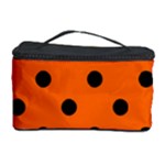 Polka Dots - Black on Safety Orange Cosmetic Storage Case