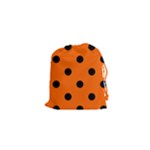 Polka Dots - Black on Safety Orange Drawstring Pouch (XS)