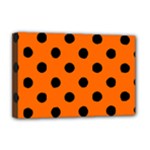 Polka Dots - Black on Safety Orange Deluxe Canvas 18  x 12  (Stretched)