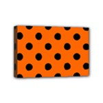 Polka Dots - Black on Safety Orange Mini Canvas 6  x 4  (Stretched)