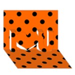 Polka Dots - Black on Safety Orange I Love You 3D Greeting Card (7x5)