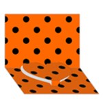 Polka Dots - Black on Safety Orange Heart Bottom 3D Greeting Card (7x5)
