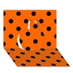 Polka Dots - Black on Safety Orange Apple 3D Greeting Card (7x5)