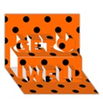 Polka Dots - Black on Safety Orange Get Well 3D Greeting Card (7x5)