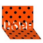 Polka Dots - Black on Tangelo Orange HOPE 3D Greeting Card (7x5)