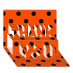 Polka Dots - Black on Tangelo Orange THANK YOU 3D Greeting Card (7x5)