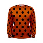 Polka Dots - Black on Burnt Orange Women s Sweatshirt
