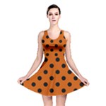 Polka Dots - Black on Burnt Orange Reversible Skater Dress