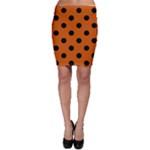 Polka Dots - Black on Burnt Orange Bodycon Skirt