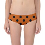 Polka Dots - Black on Burnt Orange Classic Bikini Bottoms
