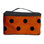 Polka Dots - Black on Burnt Orange Cosmetic Storage Case