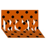 Polka Dots - Black on Burnt Orange MOM 3D Greeting Card (8x4)