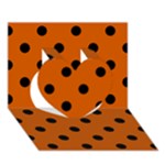 Polka Dots - Black on Burnt Orange Heart 3D Greeting Card (7x5)
