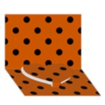 Polka Dots - Black on Burnt Orange Heart Bottom 3D Greeting Card (7x5)