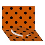Polka Dots - Black on Burnt Orange Circle Bottom 3D Greeting Card (7x5)