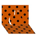 Polka Dots - Black on Burnt Orange Apple 3D Greeting Card (7x5)