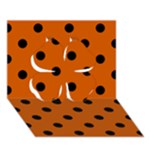 Polka Dots - Black on Burnt Orange Clover 3D Greeting Card (7x5)