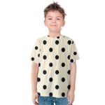 Polka Dots - Black on Cornsilk Yellow Kid s Cotton Tee