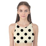 Polka Dots - Black on Cornsilk Yellow Tank Bikini Top