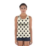 Polka Dots - Black on Cornsilk Yellow Women s Sport Tank Top