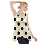 Polka Dots - Black on Cornsilk Yellow Side Drop Tank Tunic