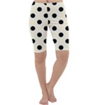 Polka Dots - Black on Cornsilk Yellow Cropped Leggings