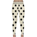 Polka Dots - Black on Cornsilk Yellow Yoga Leggings