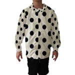 Polka Dots - Black on Cornsilk Yellow Hooded Wind Breaker (Kids)