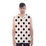 Polka Dots - Black on Cornsilk Yellow Men s Basketball Tank Top