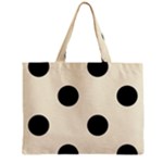 Polka Dots - Black on Cornsilk Yellow Zipper Mini Tote Bag