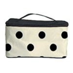 Polka Dots - Black on Cornsilk Yellow Cosmetic Storage Case