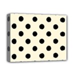 Polka Dots - Black on Cornsilk Yellow Deluxe Canvas 14  x 11  (Stretched)