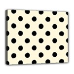 Polka Dots - Black on Cornsilk Yellow Deluxe Canvas 24  x 20  (Stretched)