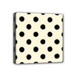 Polka Dots - Black on Cornsilk Yellow Mini Canvas 4  x 4  (Stretched)