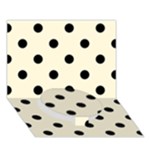 Polka Dots - Black on Cornsilk Yellow Circle Bottom 3D Greeting Card (7x5)