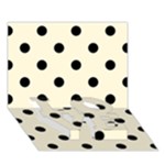 Polka Dots - Black on Cornsilk Yellow LOVE Bottom 3D Greeting Card (7x5)
