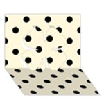Polka Dots - Black on Cornsilk Yellow Clover 3D Greeting Card (7x5)