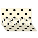 Polka Dots - Black on Cornsilk Yellow BEST BRO 3D Greeting Card (8x4)