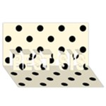 Polka Dots - Black on Cornsilk Yellow BEST SIS 3D Greeting Card (8x4)