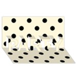 Polka Dots - Black on Cornsilk Yellow PARTY 3D Greeting Card (8x4)