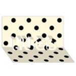 Polka Dots - Black on Cornsilk Yellow HUGS 3D Greeting Card (8x4)