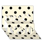 Polka Dots - Black on Cornsilk Yellow Miss You 3D Greeting Card (7x5)