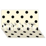 Polka Dots - Black on Cornsilk Yellow ENGAGED 3D Greeting Card (8x4)