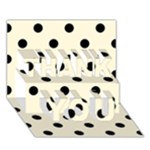 Polka Dots - Black on Cornsilk Yellow THANK YOU 3D Greeting Card (7x5)