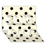 Polka Dots - Black on Cornsilk Yellow TAKE CARE 3D Greeting Card (7x5)